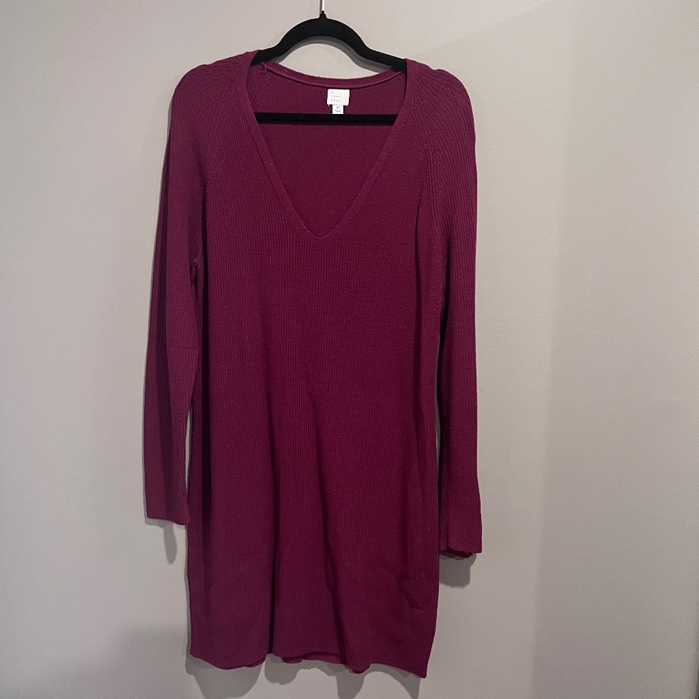 A New Day Merlot Sweater Dress